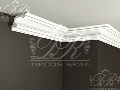Гладкий гипсовый карниз К6. Гладкий гипсовый карниз К6 от Decor Real.