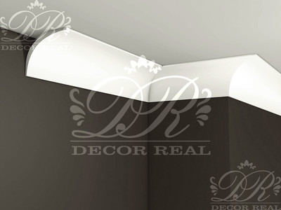 Гладкий гипсовый карниз К35. Гладкий гипсовый карниз К35 от Decor Real.