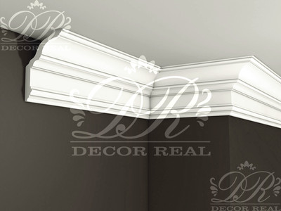 Гладкий гипсовый карниз К45. Гладкий гипсовый карниз К45 от Decor Real.
