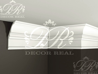 Гладкий гипсовый карниз К50 от Decor Real.